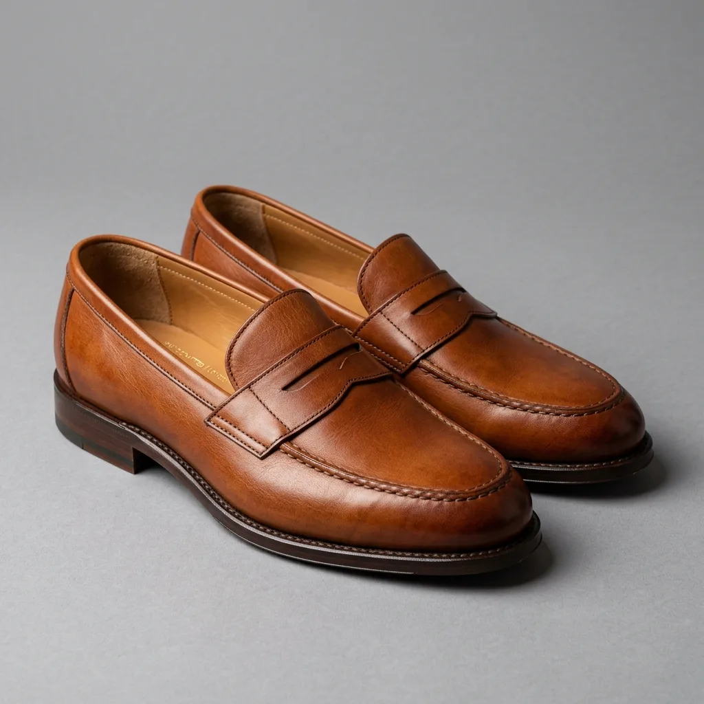 Cognac Penny Loafers Handcrafted - Sepatu Cibaduyut